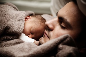 father and son asleep